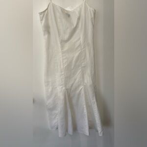United Colors of Benetton Women White Strapless Linen Dress Size Large Cruise